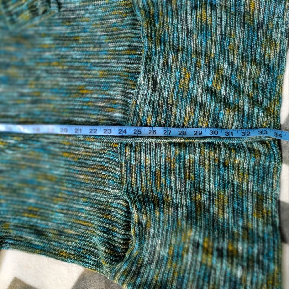 Long cardigan. Marled turquoise, geen and more. New. Size small. - Picture 9 of 11
